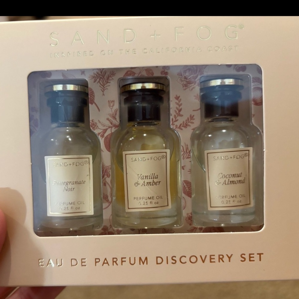 SAND + FOG Discovery Set RARE NEW POMEGRANATE NOIR VANILLA AMBER COCONUT ALMOND